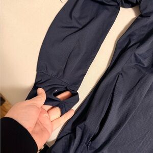 Gray Hooded Jacket NAVY BLUE